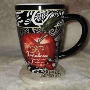 Teacher Mug with Red Apple Design